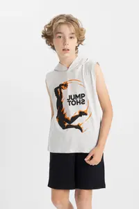 DeFacto Boys Graphic Printed Hooded T-shirt With Shorts