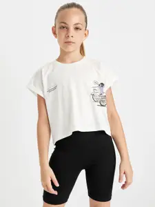 DeFacto Girls Graphic Printed T-shirt with Shorts