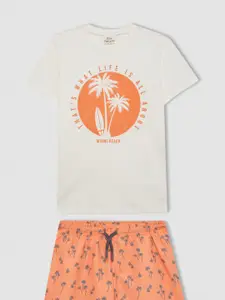 DeFacto Boys Printed T-shirt With Short