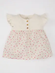 DeFacto Girls Cotton Floral Printed Dress