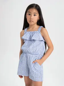 DeFacto Girls Checked Top With Shorts