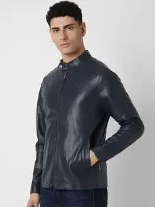 V Dot Men Solid Open Front Jacket