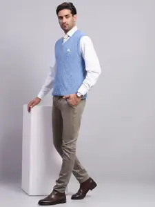 Monte Carlo Men Self Design Sweater Vest