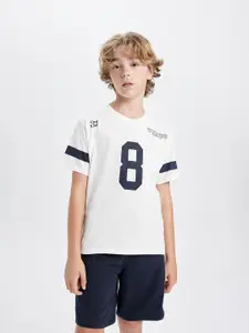 DeFacto Boys Printed Pure Cotton T-shirt with Shorts