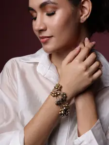 PANASH Women Brass Handcrafted Gold-Plated Charm Bracelet