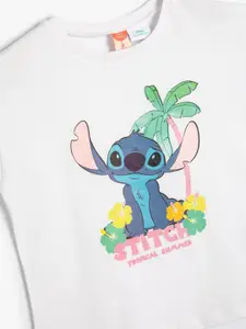 Koton Girls Graphic Printed Round Neck Pure Cotton Regular Fit T-Shirts