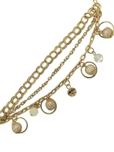 FEMMIBELLA Gold-Plated Charm Bracelet