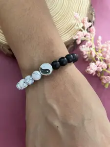 Digital Dress Room Men Brass Handcrafted Silver-Plated Bracelet