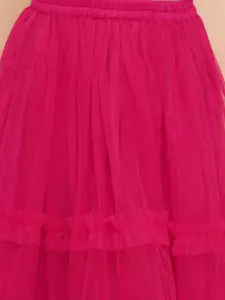 Aj DEZInES Girls Embroidered Thread Work Ready to Wear Lehenga & Blouse With Dupatta