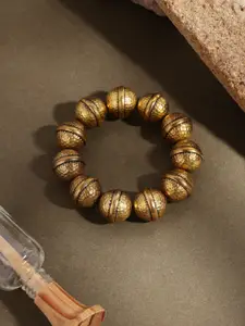 PANASH Women Brass Handcrafted Gold-Plated Kada Bracelet