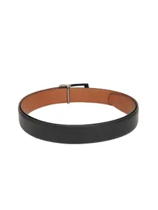 WINSOME DEAL Men Push Pin Closure Textured Formal Belt