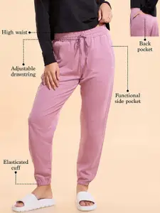 Enamor French Terry Relaxed Fit High Waist Jogger-E406