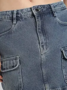 FOREVER 21 Women Pure Cotton Straight Mini Skirts