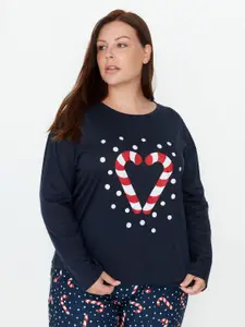 Trendyol Printed T-Shirt & Trousers Night Suits