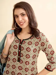 Anouk Ethnic Motifs Printed Pure Cotton Short Kurti