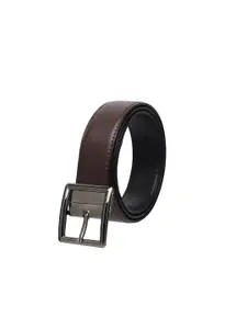 WINSOME DEAL Men Tang Closure Textured Formal Belt