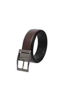 WINSOME DEAL Men Tang Closure Textured Formal Belt