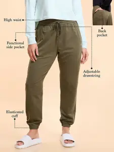 Enamor French Terry Relaxed Fit High Waist Jogger-E406