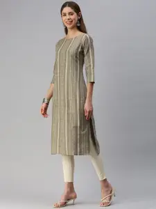 KALINI Stripes Printed Straight Kurta