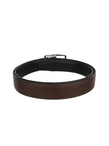 WINSOME DEAL Men Tang Closure Textured Formal Belt