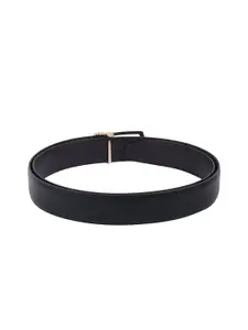 WINSOME DEAL Men Push Pin Closure Textured Formal Belt