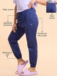 Enamor French Terry Relaxed Fit High Waist Jogger-E406