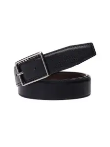 WINSOME DEAL Men Tang Closure Textured Formal Belt