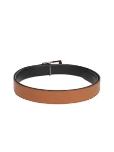 WINSOME DEAL Men Push Pin Closure Textured Formal Belt