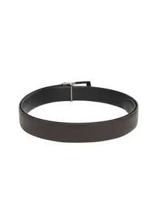 WINSOME DEAL Men Push Pin Closure Textured Formal Belt