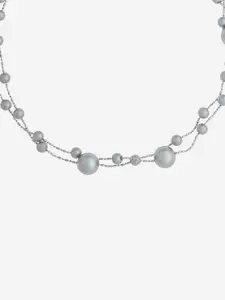 Kushal's Fashion Jewellery Copper Rhodium-Plated Layered Necklace