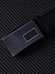 WINSOME DEAL Men Textured Slider Buckle Closure Formal Belt