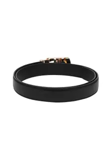 WINSOME DEAL Men Textured Slider Buckle Closure Formal Belt