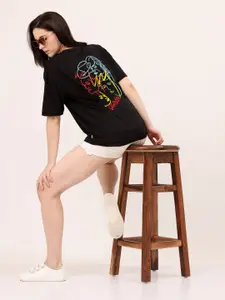 Leotude Women Colourblocked Raw Edge T-shirt