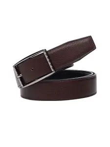 WINSOME DEAL Men Tang Closure Textured Formal Belt