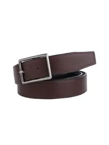 WINSOME DEAL Men Tang Closure Textured Formal Belt