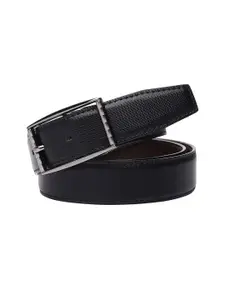 WINSOME DEAL Men Tang Closure Textured Formal Belt