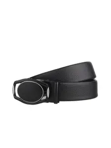 WINSOME DEAL Men Textured Slider Buckle Closure Formal Belt