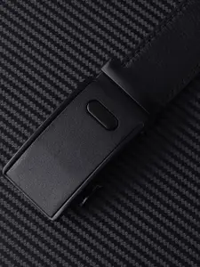 WINSOME DEAL Men Textured Slider Buckle Closure Formal Belt