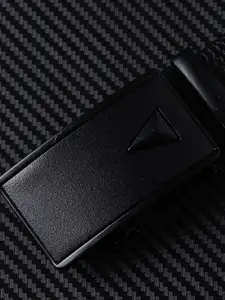 WINSOME DEAL Men Slider Buckle Closure Textured Formal Belt