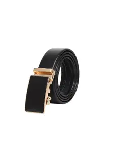 WINSOME DEAL Men Textured Slider Buckle Closure Formal Belt