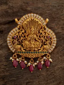 Kushal's Fashion Jewellery Embellished Bridal 92.5 Pure Silver Gold-Plated Pendants