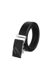 WINSOME DEAL Men Textured Slider Buckle Closure Formal Belt