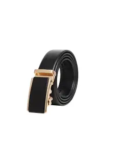 WINSOME DEAL Men Textured Slider Buckle Closure Formal Belt