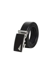 WINSOME DEAL Men Textured Slider Buckle Closure Formal Belt