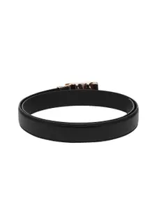 WINSOME DEAL Men Textured Slider Buckle Closure Formal Belt