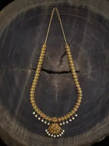 Kushal's Fashion Jewellery Gold-Plated Beaded Antique Necklace