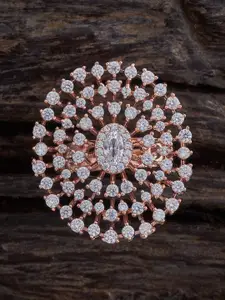 Kushal's Fashion Jewellery Embellished Bridal Rose Gold-Plated Circular Studs