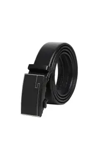 WINSOME DEAL Men Textured Slider Buckle Closure Formal Belt