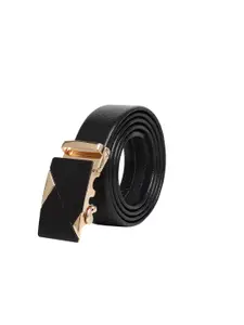 WINSOME DEAL Men Textured Slider Buckle Closure Formal Belt