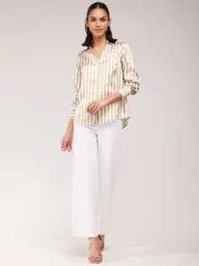 FableStreet Women Striped Opaque Casual Shirt